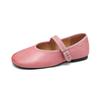 Zapatos Mary Jane Cómodos de Suela Blanda con Pelo de Caballo 2025 Nuevo Estilo de Primavera Zapatos de Cuero de una Sola Capa con Hebilla de Punta Redonda Simple para Mujer