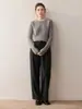Suéter de Cachemir para Mujer, Cuello Redondo, Cómodo y Cálido, Nuevo Estilo Otoño e Invierno, Jacquard Grueso, Suéter Simple de Lana, Grueso