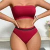 Modelos Populares Europeos y Americanos Transfronterizos Exclusivos para Xiyin Temu Amazon Envoltorio de Pecho de Mujer Sin Costuras de Una Sola Línea Transpirable Stock Disponible