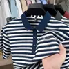 Camisa Polo de Hombre de Manga Corta Suelta a Rayas de Lujo Ligero Verano 2026 Nueva Moda Casual Delgada Ropa para Hombres Jóvenes y de Edad Media