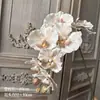 Boutique transfronterizo de 7 cabezas de Phalaenopsis para decoración del hogar, adorno de flor artificial para boda, Phalaenopsis de alta gama, flor artificial al por mayor