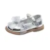 Zapatos de Princesa de Cuero Estilo Coreano para Niñas Primavera 2026 con Moño de Cinta y Perlas, Zapatos Individuales Suaves para Niñas Pequeñas