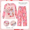 Pijama Infantil Calça Longa Feminina Meninas Primavera e Outono Estilo Princesa Roupas de Casa para Bebê Feminino Conjunto Outono e Verão Crianças de Meia-idade
