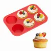 Molde de Silicona para 6 Magdalenas y Pasteles, Herramienta Antiadherente para Hornear para Uso Doméstico, Resistente a Altas Temperaturas, Molde para Magdalenas Fácil de Desmoldar