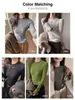 Camiseta Térmica de Cuello Redondo Adelgazante Favorecedora para Mujer Otoño Invierno Estilo Coreano Hombro Normal Versátil Capa Base de Alto Nivel Top para Vestir por Encima