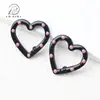Pintura de Color Caramelo Corazón de Melocotón Pintado a Mano Hebilla de Primavera Anillo Abierto de Corazón Llavero Goteo de Aceite Accesorios DIY Conexión de Aleación