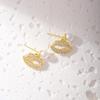 Pendientes Transfronterizos con Textura de Perla Microincrustaciones de Circonita Estilo Retro Francés Estilo Hong Kong de Gama Alta Versátiles para el Día a Día Pendientes para Mujer