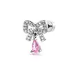 Pingente de Osso da Orelha de Liga de Titânio com Cravação de Diamantes em Formato de Gota e Laço Novo de Henson