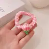 Serie Rosa Flor de Durazno Cuerda para el Pelo del Intestino Delgado Joker para Niñas Banda de Goma Elástica Alta Cuerda para el Pelo Accesorios para el Cabello Al por Mayor