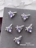 Accesorios de Arte para Uñas de Moño Nuevos y de Moda Diamante Morado Plateado Lujo Ligero Mariposa Corazón Oso 3D Accesorios para Uñas Portátiles