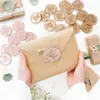 Carimbo de Selo de Cera para Casamento com Adesivo 3m, Decoração de Moeda de Cera para Envelopes, Convites, Flocos de Cera de Selagem, Design de Folha de Camélia