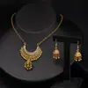 Linterna Jaula de Pájaros Retro Borla Collar Pendientes Juego de Tres Piezas Lujo Ligero Temperamento Pendientes Personalizados para Mujer Accesorios para Orejas Festivos
