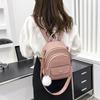 Nova mochila feminina multi-bolso pequena mochila de couro PU simples Joker bolsa de ombro multiuso atacado