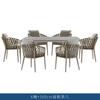 Mesa e cadeira para área externa, pátio externo, jardim, lazer, mesa de jantar e cadeira, hotel, restaurante, área externa, à prova d'água, combinação de cadeira de vime à prova de sol