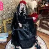 Disfraz de Halloween, novia fantasma, bruja, vampiro, disfraz de mascarada, disfraz de cosplay, falda larga gótica para mujer