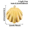 Acessórios de Joias Pingente de Aço Inoxidável Estilo Oceano Concha Pingente Único Colar Pulseira DIY Ouro Galvanizado a Vácuo Vieiras