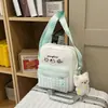 Mochila Bordada de Gato Linda Nueva para Estudiantes de Secundaria y Preparatoria para Mujer Mochila Escolar de Gran Capacidad Mochila Versátil Cuadros Campus