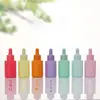 Botella gotero color macarrón para aceite esencial, botella portátil de muestra para cosméticos, botella de hombro plano para esencia, líquido original, botella de emulsión