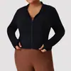 Chaqueta de Yoga Tallas Grandes Europea y Americana para Mujer Top Deportivo de Running y Entrenamiento Aspecto Adelgazante mm Gordos Chaqueta de Ciclismo y Fitness