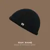 Otoño e Invierno Sombrero de Propietario Yuppie Rebelde para Hombre Tendencia Parche Pequeño Gorro de Lana Tejido Marca de Tendencia Gorro Hip-Hop para Mujer Gorro Baotou