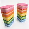 Esponja de tres capas de colores con patrón de ondas para lavar platos, limpiar la cocina y tareas del hogar; paño de limpieza/trapo de doble cara
