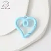 Anillo abierto en forma de corazón de aleación pintado en spray, de color caramelo, fresco y simple, hebilla de resorte para llavero DIY, hebilla de colgante de juguete creativo