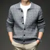 Nuevo Suéter de Punto Estilo Coreano TB para Hombre Otoño/Invierno 2026 Moda Cardigan con Cuello de Solapa Chaqueta de Moda para Hombre