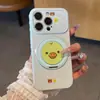Soporte de Expresión de Osito Lindo Compatible con Funda de Teléfono Apple 18ProMax 17 Dibujos Animados Huawei Xiaomi 15 Ventana Grande