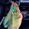 Urso de Vidro Cristalino Boneca Acrílico Acessório para Chave de Carro Silicone Pingente de Bolsa Chaveiro Tendência Fofo Animal de Estimação