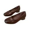 Zapatos de piel suave, suela suave, elegantes zapatos de boca poco profunda para mujer, nuevo estilo Primavera 2026, planos sin cordones, versátiles, retro, de piel