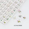 Bolsa de Polvo de Diamante para Uñas Verde Explosivo Punta Redonda Concha de Mariposa Forma Especial Recubrimiento de Lujo K9 Lote Completo Joyería de Uñas Diamante