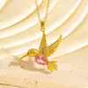 Collar Sunbird Nuevo Modelo de Venta Caliente Transfronteriza para Mujeres, Colgante de Pájaro Versátil Estilo Europeo y Americano, Joyería con Colgante de Animal Colorido