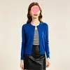 Nuevo cárdigan de punto liso para otoño e invierno para mujer, prenda exterior holgada de cuello redondo, chaqueta suéter corta