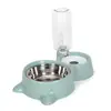 Dispensador Automático de Comida y Agua, Comedero para Gatos y Perros con Forma de Oreja de Gato, Comedero para Mascotas de Acero Inoxidable, Doble Comedero para Mascotas