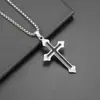 Collar de hip-hop transfronterizo, joyería para hombres, estilo callejero, personalidad cruzada, disco, aleación, colgante, cadena de suéter, venta al por mayor