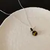 Colar com Pingente Minimalista de Pedra Olho de Tigre para Mulheres, Corrente para Suéter Versátil de Moda de Luxo Leve Vintage para o Dia a Dia