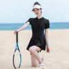 Traje de baño mujer manga corta una pieza falda bóxer deportes entrenamiento conservador pantalones estudiante natación aguas termales traje de baño mayoreo