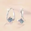 Pendientes de Plata de Ley 925 Geométricos Circulares Simétricos Transfronterizos de Amazon Moda Personalidad Estilo Ins Pendientes de Moissanita Venta al por Mayor