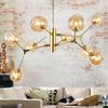 Lámpara de araña nórdica con forma de bola de cristal mágica, estilo posmoderno, iluminación creativa sencilla, para restaurante de invitados, dormitorio, lámpara de araña de hierro de diseño