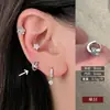 Brincos Minimalistas de Zircônia Estilo Coreano para Mulheres, Presilhas de Orelha Unisex Simples e Modernas, Brincos Versáteis Estilo Doce-Descolado