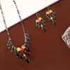 Lujoso Conjunto de Collar y Aretes de Moda de Alta Gama con Zirconia y Joyería de Mariposa Colorida de Alta Resistencia para Vestidos