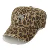 Sombrero de Sol con Estilo Callejero Americano Personalidad Xiyin Temu Transfronterizo con Lazo de Pedrería Gorra de Béisbol Estampado de Leopardo para Mujer