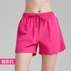 Shorts Deportivos Falsos de Dos Piezas para Mujer Verano Frescos de Secado Rápido Transpirables con Cordón Pantalones de Fitness Tejidos Antiluz Pantalones de Yoga de Tres Partes