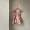 Vestido de verão xadrez de alcinha para menina vestido de suspensório xadrez com babados de folha de lótus para bebê vestido de princesa ombro a ombro vestido longo
