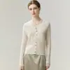 Colección 2026: Suéter de cachemira para mujer marca Baicai Rong, cárdigan de punto de una hebra, diseño versátil con cuello en V, hecho de lana