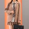 Otoño e Invierno Nueva Llegada Pequeño Negro Estilo Universitario Todo Combinable Chaqueta Traje Pequeño Manga Larga Uniforme Estudiantil Traje