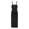 Atacado de fabricante de roupas femininas transfronteiriço 2026 novo vestido longo sexy sem alças com decote quadrado e cintura afunilada com barbatanas