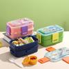 Lonchera sellada multicapa, linda lonchera de acero inoxidable para niños y estudiantes, lonchera de plástico con celosía, lonchera para ensaladas de frutas