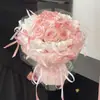 Exquisite Flor de Sabão Flor de Lichia Simulada em Pó Balde de Abraço para Namorada de Alto Nível Presente de Dia dos Namorados Aniversário Buquê de Flores Eternas