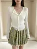Fábrica de Suéteres Dalan Source Estilo Dulce Coreano Cardigan Tejido con Cuello de Encaje para Mujer, Camisola para Vestir en Capas de Primavera y Otoño